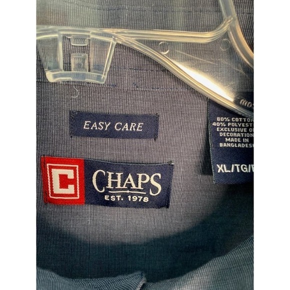 Chaps Men's LS Shirt Blue Size XL - Picture 3 of 4